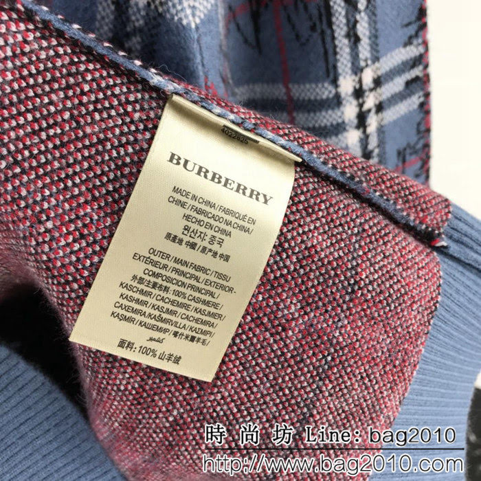 BURBERRY巴寶莉 經典款 18SS秋冬系列 經典條格塗鴉毛衣 ydi1088